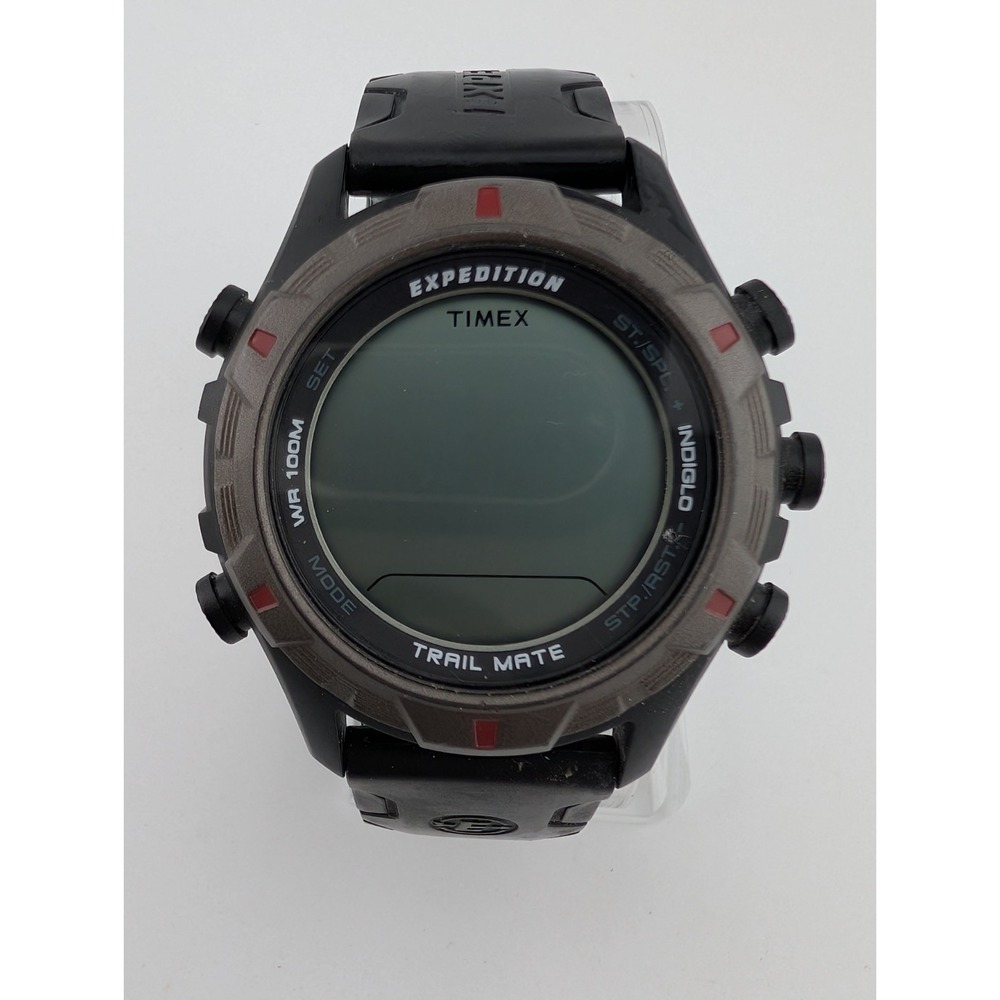 Timex Expedition Trail Mate Digital Watch T49844 Black‎ Resin Band- New Battery